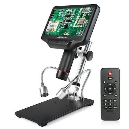 Vividia Digital Microscope, 270x 4M 1080P, Manual Focus, 7" LCD, HDMI/LCD/USB HM 407